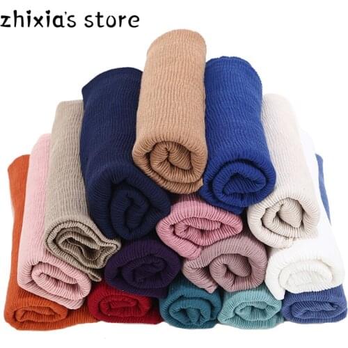 2020 Fashion New Hollow Linen&Cotton Scarf Women Solid Color Muslim Hijab stretchy hijab Scarves Head Hair Scarf customized