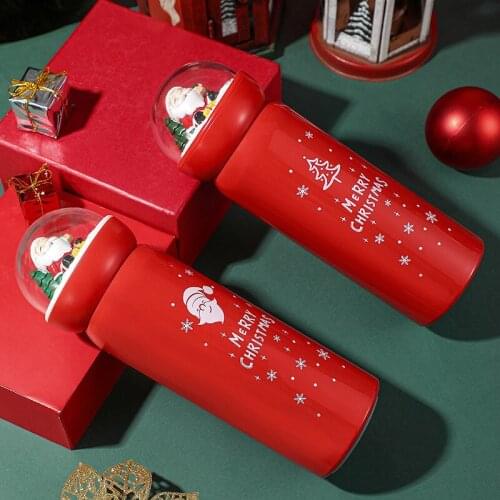 2022 Christmas Thermos Mug for Kids Water Bottle To School Small Capacity Car Water Cup Christmas Decorations New Year Gift Term