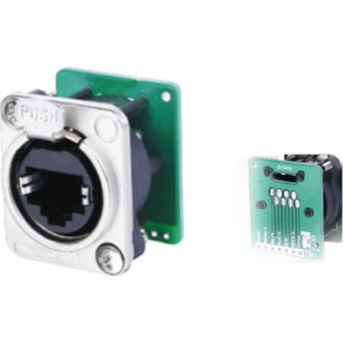 25Pcs/Lot D-Type NE8FDP Ethercon RJ45 Feedthru D-Series Panel Mount Jack Chassis Panel Mount Connector