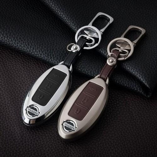Zinc alloy+Leather Car Remote Key Cover Case For Nissan Qashqai J10 J11 X-Trail t31 t32 kicks Tiida Pathfinder Murano Note Juke