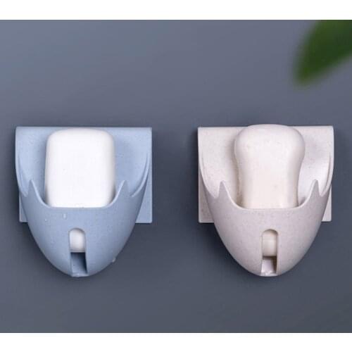 Drain Soap Box Wall-mounted Sucker Soap Holder Dish Bathroom Organizer Storage Box Plastic Tray Holder Container Punch-free