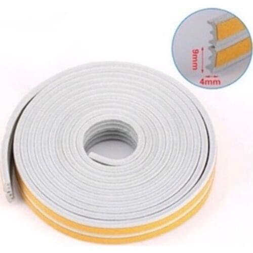 EPDM Rubber Self-adhesive Sealing Strip Screen Sash Cupboard Wardrobe Closet Seals Gasket 9x4mm Gray