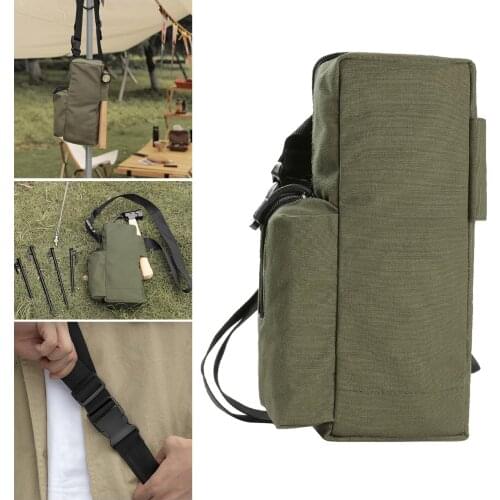 Canvas Tent Peg Storage Bag Organizer Wind Rope Pouch Fishing Equipment