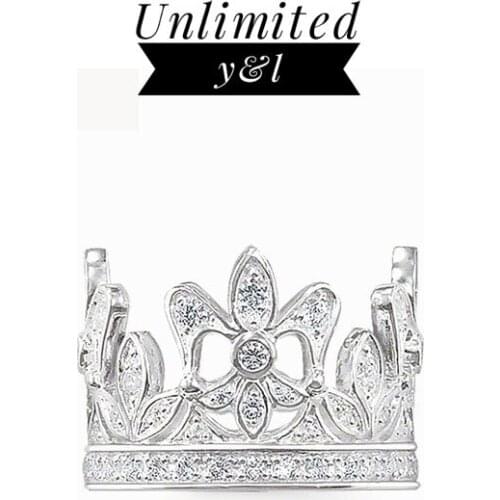 White Crown Rings Trendy Style Cubic Zirconia Silver Fashion Jewelry Accessories for Women Eternity Love Gifts