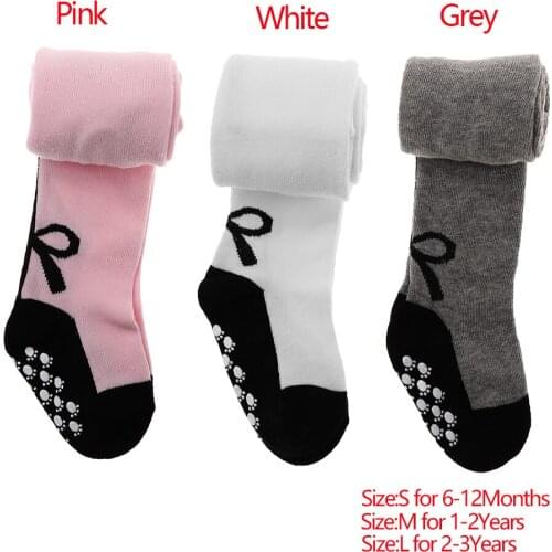 1Pc Hot Fashion Cotton Baby Anti-slip Tight Pants Legging Foot Protection Kids Pantyhose Bow Warm Socks Girls Stockings