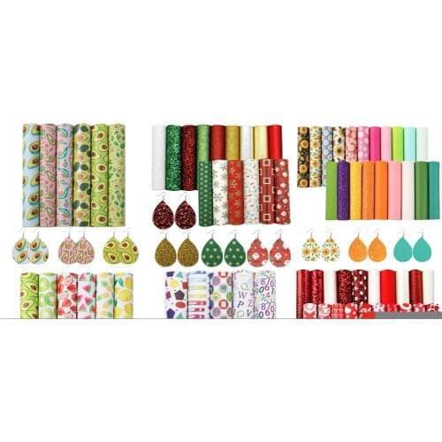 15x21cm A5 Floral Christmas Faux Synthetic Leather Set Fabric For Bows Leather Crafts DIY Handmade Material,1Yc20464