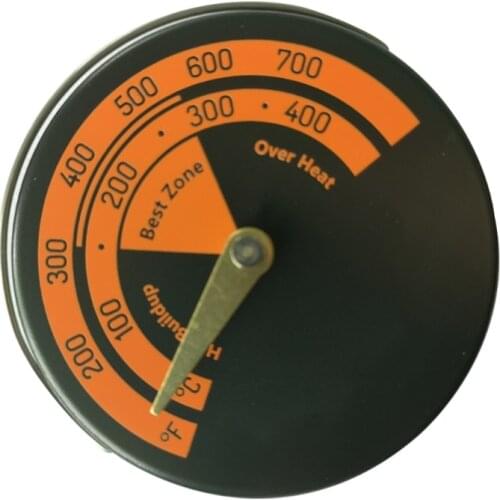 Magnetic Fireplace Fan Stove Thermometer for Log Wood Burner Barbecue Oven Temperature Gauge Meter Tool