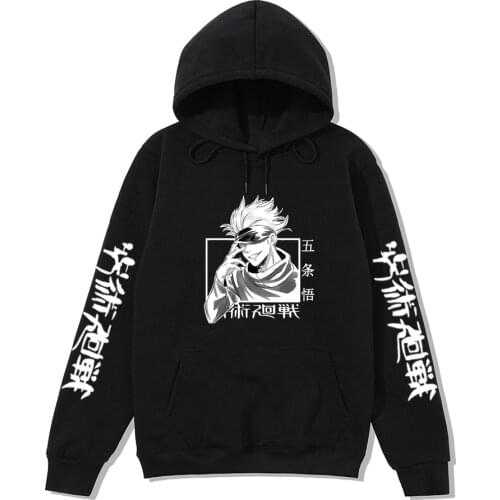 Jujutsu Kaisen Hoodie Hip Hop Anime Pullovers Tops Loose Long Sleeves Autumn Man Cloth