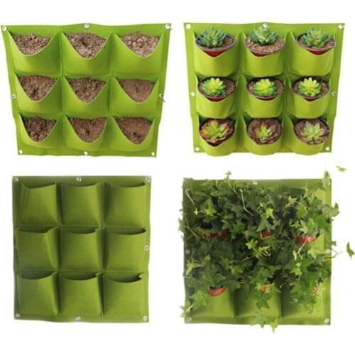 Wall Mount Hanging Bags Planting Home Supplies Multi Pockets DIY Grow Planter Bag Vertical Grow Vegetable Garden Room Bag