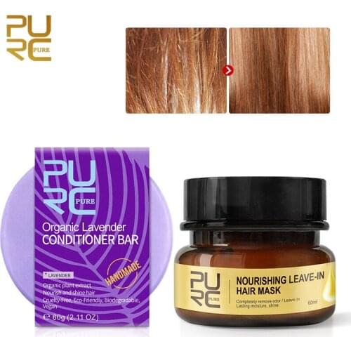 PURC Organic Lavender Conditioner 100% PURE Vegan handmade shampoo soap and Leave-in hair mask
