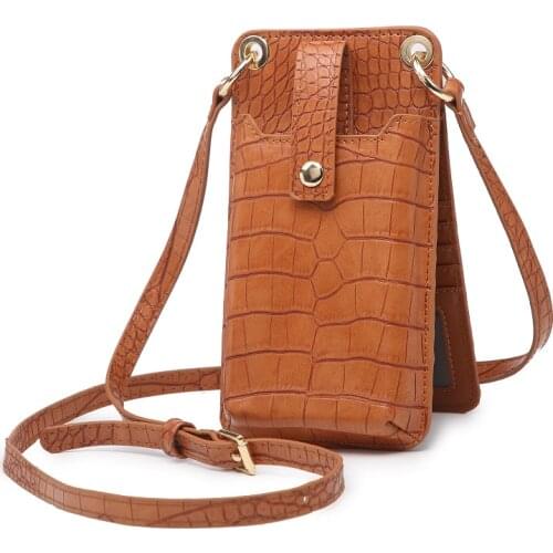 2021 New Crocodile Leather Phone Shoulder Bag Women Mobile Phone Bag for Iphone 11 Pro Max Phone Wallet Lady Cross Body Bag