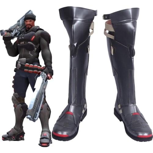 OW Gabriel Reyes Cosplay Boots Shoes Custom Made Any Size