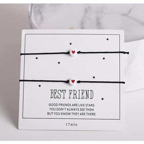 2pcs Charming Heart Bracelet For Women Best Friend Matching Bracelet Bff Friendship Bracelets Jewelry Gift Heart Bracelet