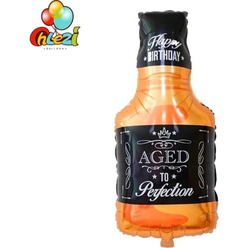 Wholesale 50pc Whiskey Bottle Balloon Mature Man 40th Happy Birthday Party Bar Decorative Aged To Perfection top grade Style