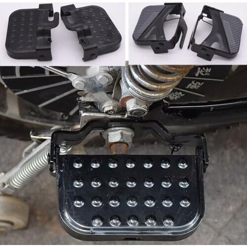 Motorcycle Rear Foot Peg Floorboard Passenger Stretched Fold Left Right Pedal Footrests For 10mm 14mm Electrombile Bike Bicycle