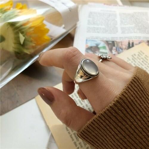 Adjustable rings for women Korean simple punk flower shape ring set statement hip hop jewelry