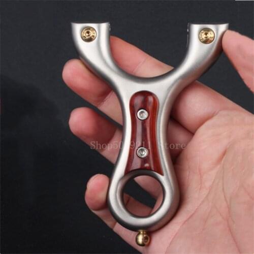Flat Rubber Band Outdoor Fast Press Stainless Steel Wire Cutting Slingshot Competitive Hunting Catapult Slingshot