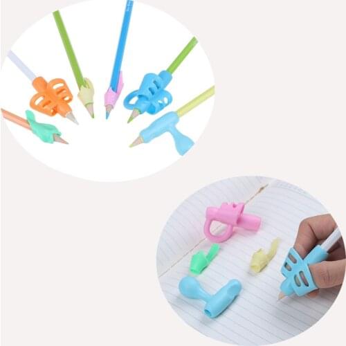 3pcs Writing Pen Writing Correction Device Children Stationery Gift Silicone Baby Learning Writing Tool