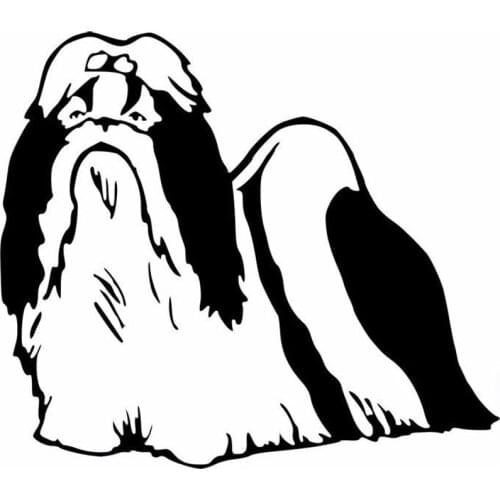 15.2*13.4CM Shih Tzu Dog Funny Cartoon Car Stickers Lovely Beautiful Animal Decorative Decals