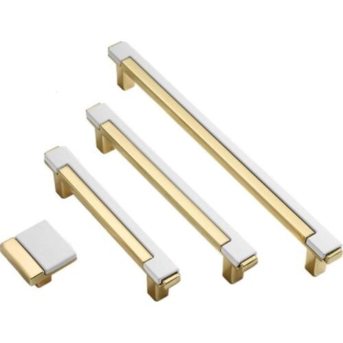 Light Luxury Gold Chrome Door Handle Cabinet Knobs Fashion Cupboard Drawer Knobs Pulls Furniture Handle Kitchen Door Hardware
