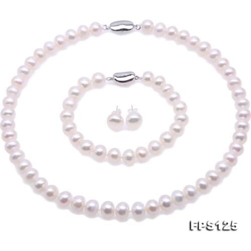 Unique Pearls jewellery Stone New Natural Pearl Jewellery For Women Gift Big White Freshwater Pearl Necklace Bracelet Earring