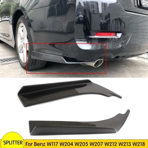 Universal Style Carbon Fiber Rear Bumper Side Splitter Apron for Benz W117 CLA W204 W205 C-class W207 W212 W213 E-class W218