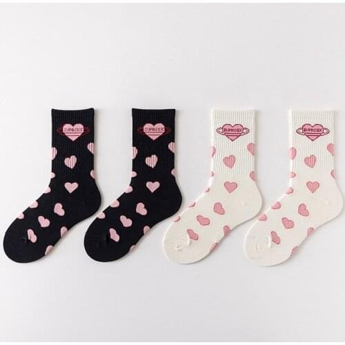 PEONFLY Women Happy Funny Socks Black White Japnaese Korean Style Streetwear Harajuku Comfortable Womens Casual Socks