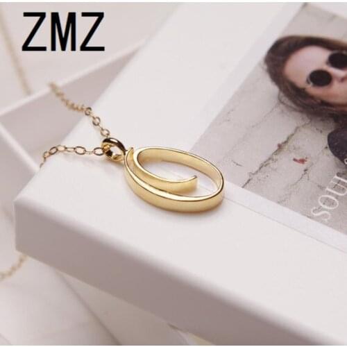 ZMZ 50pcs/lot 2019 Europe/US fashion English letter pendant lovely letter O text necklace gift for mom/girlfriend party jewelry