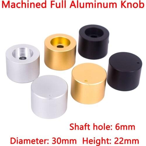 1PC Machined Solid Full Aluminum Volume Potentiometer Knob For Hifi Audio Guitar AMP Effect Pedal DAC Radio 6mm 30*22mm