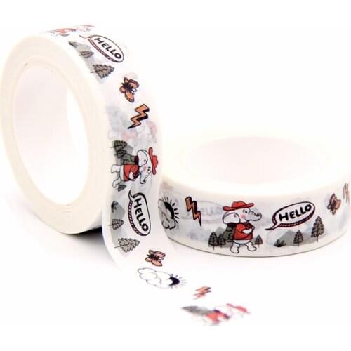 2021 NEW 1PC 15mm x 10m Elephant Climb Illustration Doodle Seamless Washi Tape Scrapbook Paper Masking Adhesive Washi Tape