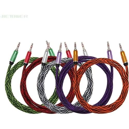 100pcs/lot 1.5m Python Snake skin Heavy thick audio cable Extension Hi-Fi Headphone 3.5 Jack Cable for MP3 MP4 Player Car good