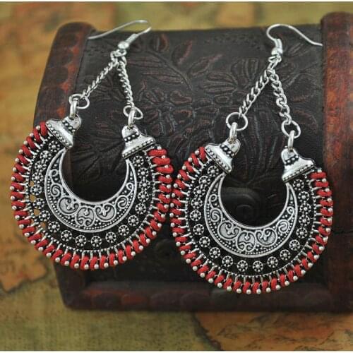 LOVBEAFAS Fashion Boho Drop Earrings For Women Jewelry Vintage Statement Long Earrings Bohemian Rope Wrap Earrings bijoux