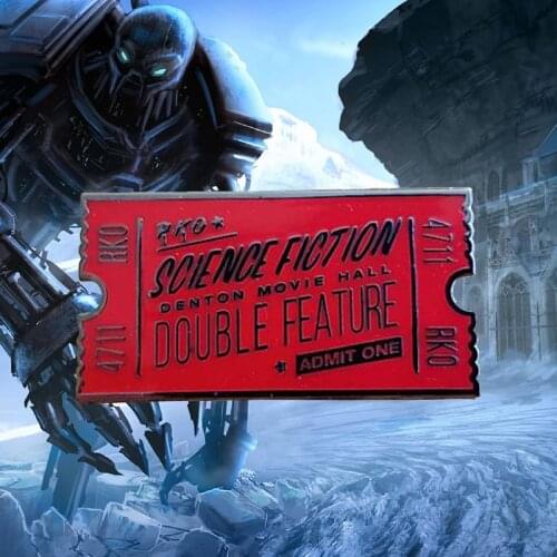 Rocky Horror Brooch Science Fiction Double Feature Enamel Pin red retro movie ticket Jewelry