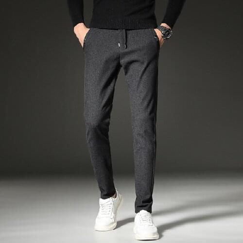 2020 Male Pant Brand Spring Summer Autumn New Fashion Business Solid Slim Straight Men Casual Pants Cotton Man Trousers