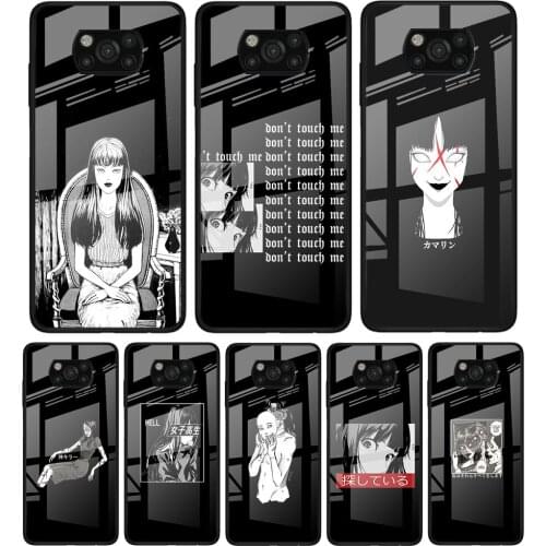 Junji Ito Tees Horror for Xiaomi Poco X3 NFC F3 M2 F3 F2 X2 X3 Pro Redmi Note 8 9 10 Pro 8T 9T 9S Tempered Glass Phone Case