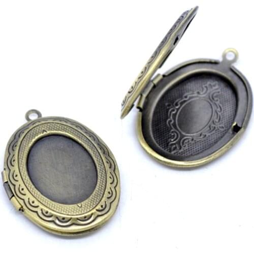 DoreenBeads 5 Bronze Tone Photo Oval Locket Frame Pendants 34x24mm (B12992), yiwu