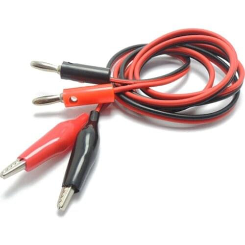 Dual Banana Plug - Alligator Clip Probe Test Silicone Lead Multimeter Cable Length 1 M