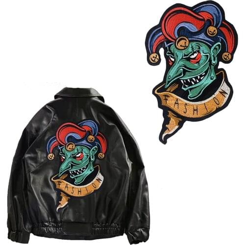 Clown Monster Embroidery Patches Iron on Sticker Jacket Back Applique Decoration Badge Accessories