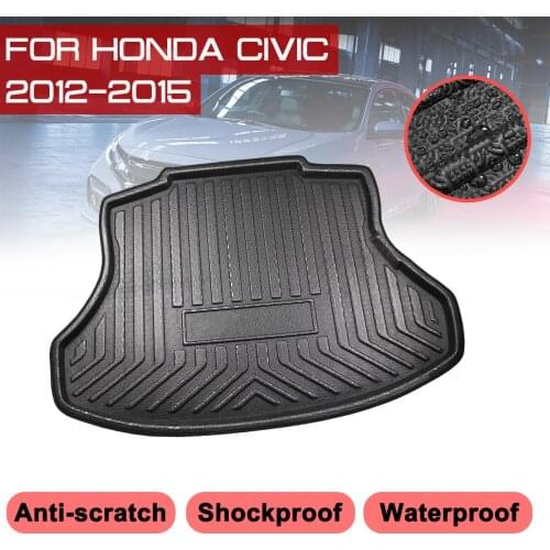 Car Rear Trunk Boot Mat For Honda Civic 2012 2013 2014 2015 Waterproof Floor Mats Carpet Anti Mud Tray Cargo Liner