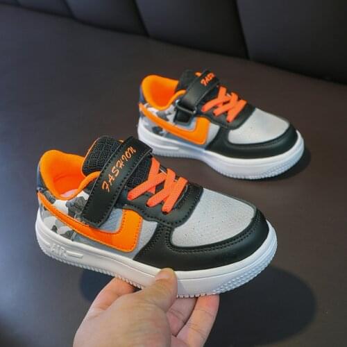 2021 New Kids Brand Shoes Autumn Leather Children Running Shoes Breathable Boys Girls Fashion Shoes Student Boys White Shoes