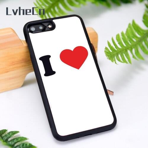 LvheCn Silicone Rubber Phone Case Cover for iPhone 6 6S 7 8 Plus X XS XR 11 12 Mini Pro Max I Love