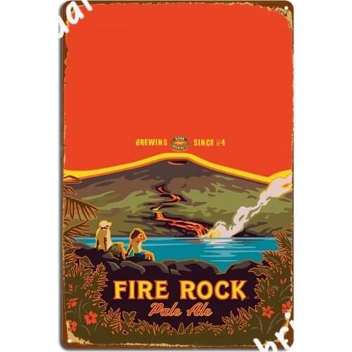 Kona Fire Rock Metal Sign Club Bar Wall Plaque Cinema Kitchen Retro Tin Sign Poster