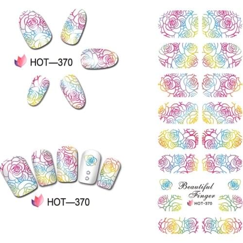 UPRETTEGO NAIL ART BEAUTY WATER DECAL SLIDER NAIL STICKER DIAMOND CROSS DEER HORN FLOWER LUCKY KNOT HOT370-375