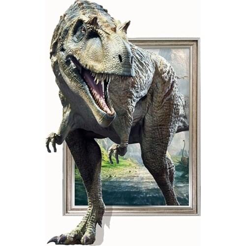 Dinosaur Wall Stickers For Kids Rooms Bedroom Home Decor 3D Vivid Wall Decals Mural Art Diy Poster For Gift Accessories Home