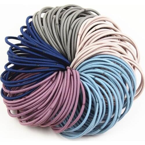 50Pcs/Lot Solid Elastic Hair Bands 5CM Women Girls Rubber Bands Scrunchy Cute Ponytail Hairband Decorations Hair Accessories