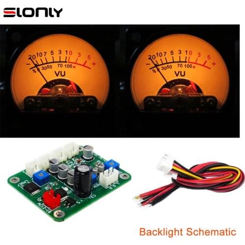 2pcs Level Panel VU Meters + 2pcs Front Stage Driver Boards Backlight Brightness Adjustable For DIY Power AMP Amplifier Board