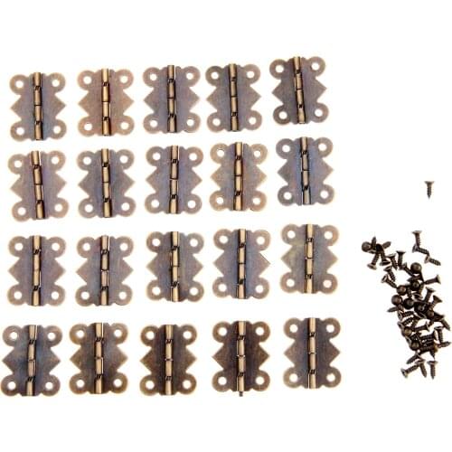 20 Pcs 25*20mm Mini Antique Cabinet Hinges Furniture Accessories Jewelry Box Hinge Furniture Fittings