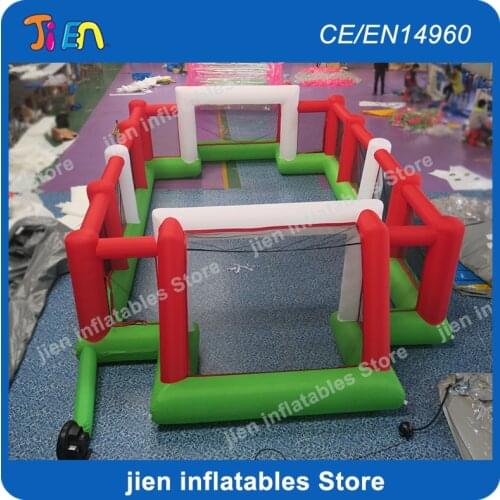 10*5m/12*6m portable inflatable kids soccer court football field with football gate, inflatable soccer pitch for kids N adults