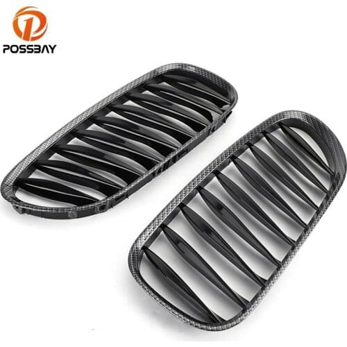 POSSBAY Carbon Fiber Grill Front Center Wide Kidney Hood Grilles for BMW Z4 Roadster E85 2.5i/2.5si/3.0i/3.0si/M3.2 2002-2009