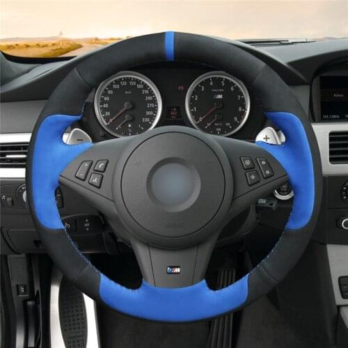 DIY Anti-Slip Wear-Resistant Steering Wheel Cover For BMW E60 E61(Touring) 530d E63 E64 2004-2010 Car Interior Decoration